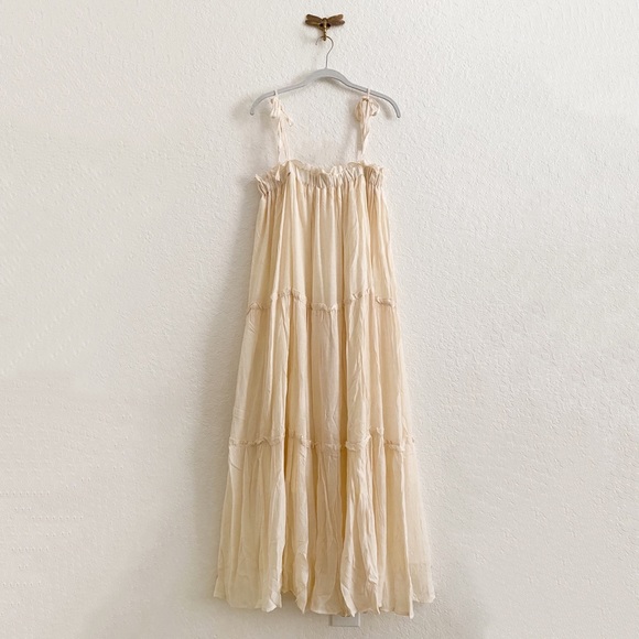 Vici Dresses & Skirts - NWT•VICI•Catch the Sun Tiered Maxi Dress in Eggshell